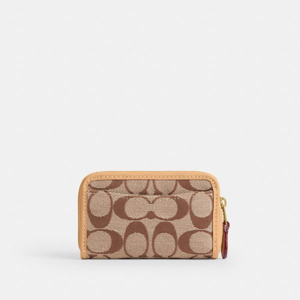 Coach Essential Small Zip Around Card Case In Signature Jacquard - Preorder