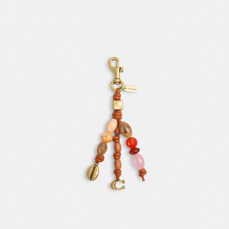 Coach Beaded Cluster Bag Charm - Preorder — Brass/Pink Multi