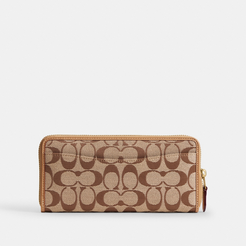 Coach Essential Slim Accordion Zip Wallet In Signature Jacquard - Preorder