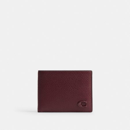 Coach Slim Billfold Wallet - Preorder — Light Maroon