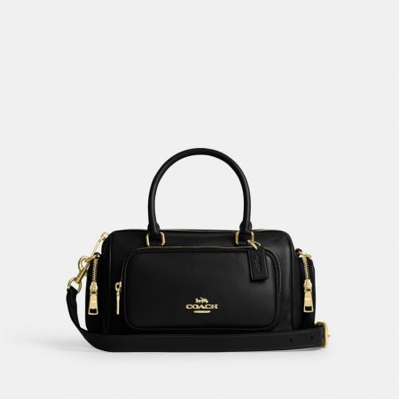 Coach Outlet Rowan Satchel Bag With Pockets - Preorder — Brass/Black