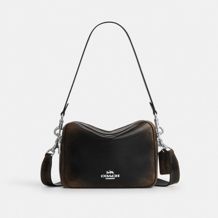 Coach Outlet Carey Crossbody Bag In Loved Leather - Preorder — Silver/Black Brown