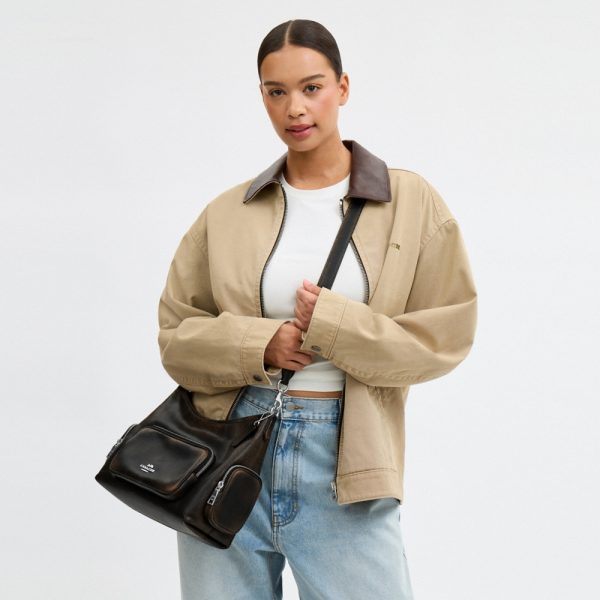 Coach Outlet Laurel Shoulder Bag With Pockets In Loved Leather - Preorder