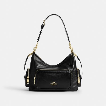 Coach Outlet Laurel Shoulder Bag With Pockets - Preorder — Brass/Black
