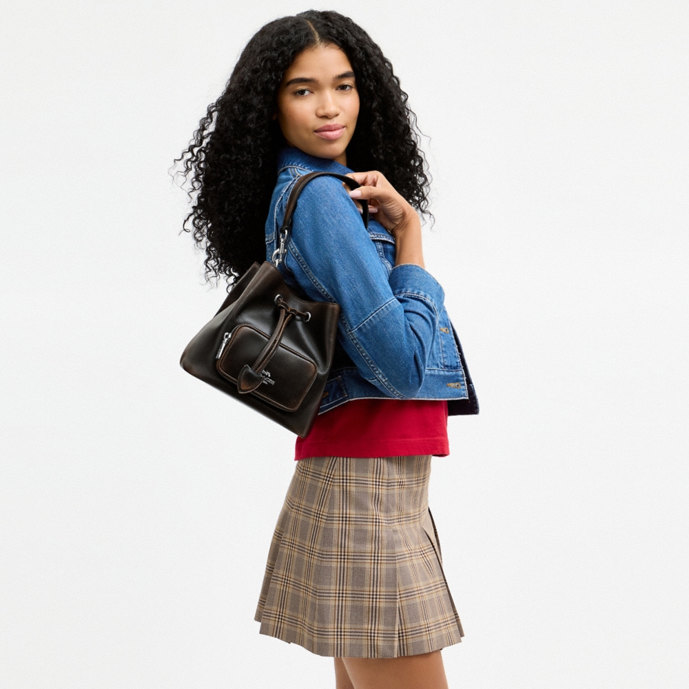 Coach Outlet Rowan Bucket Bag With Pocket In Loved Leather - Preorder
