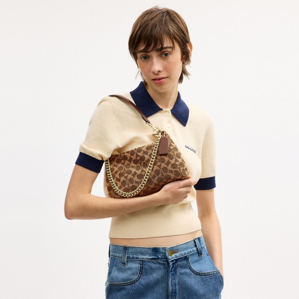 Coach Outlet Teri Shoulder Bag In Signature Beaded Satin - Preorder
