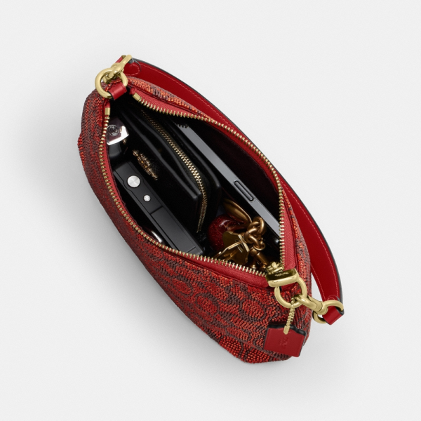 Coach Outlet Teri Shoulder Bag In Signature Beaded Satin - Preorder
