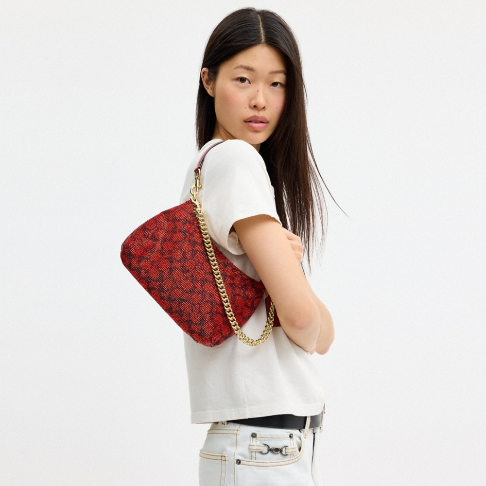 Coach Outlet Teri Shoulder Bag In Signature Beaded Satin - Preorder