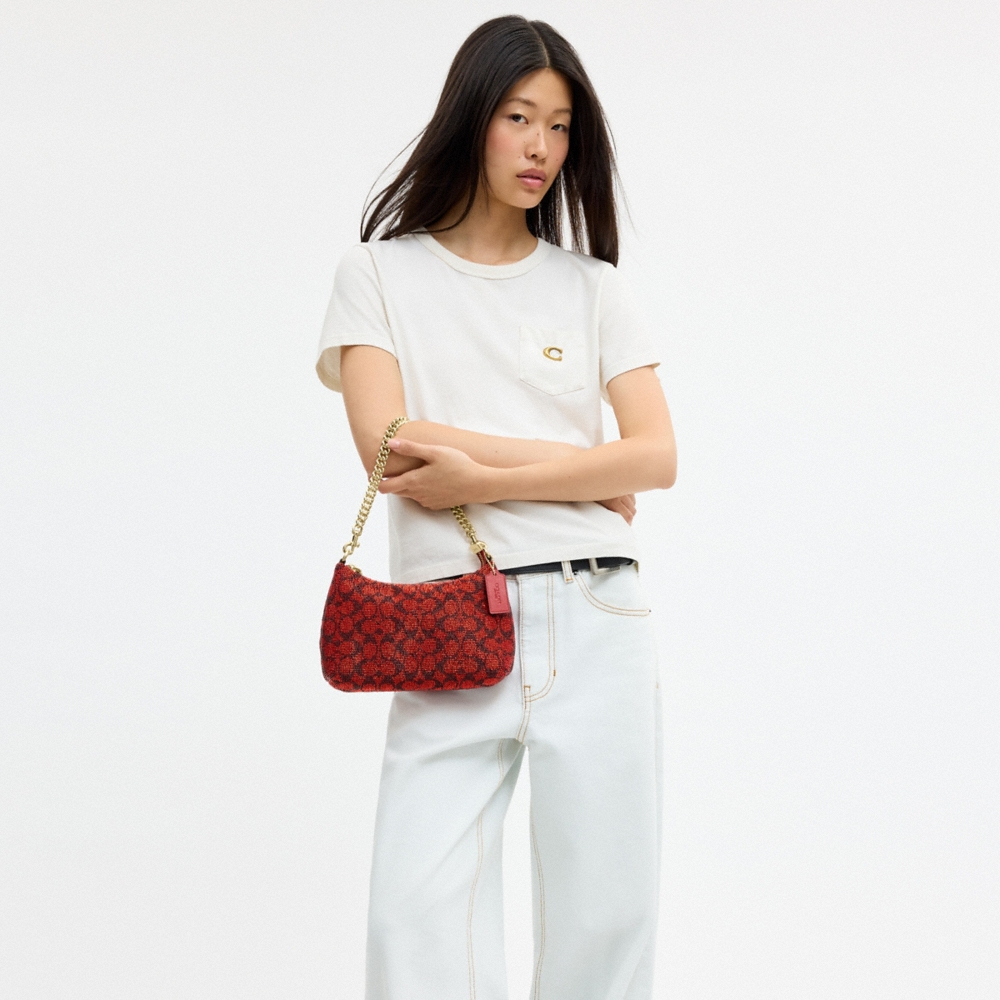 Coach Outlet Teri Shoulder Bag In Signature Beaded Satin - Preorder