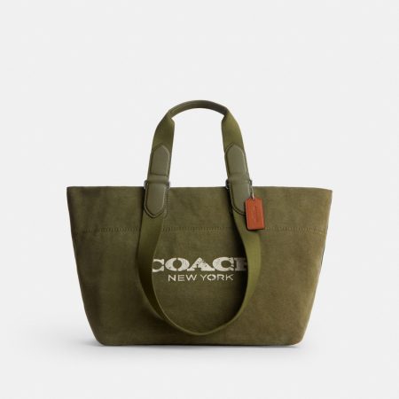 Coach Outlet Small Tour Tote Bag In Regenerative Cotton - Preorder — Silver/Olive