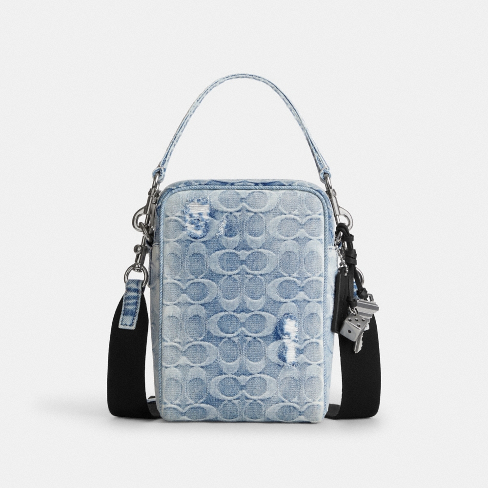 Coach Outlet Tristan Crossbody Bag 14 In Loved Signature Denim With Charms - Preorder
