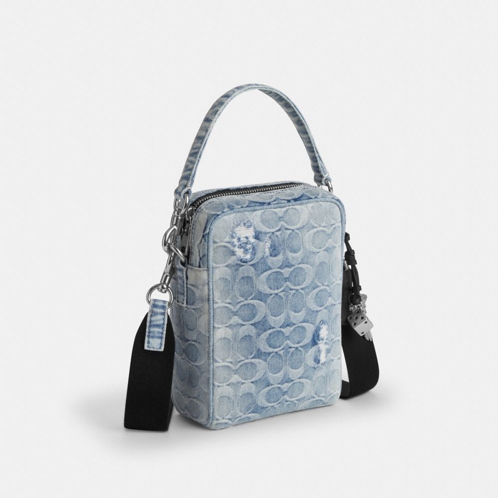 Coach Outlet Tristan Crossbody Bag 14 In Loved Signature Denim With Charms - Preorder