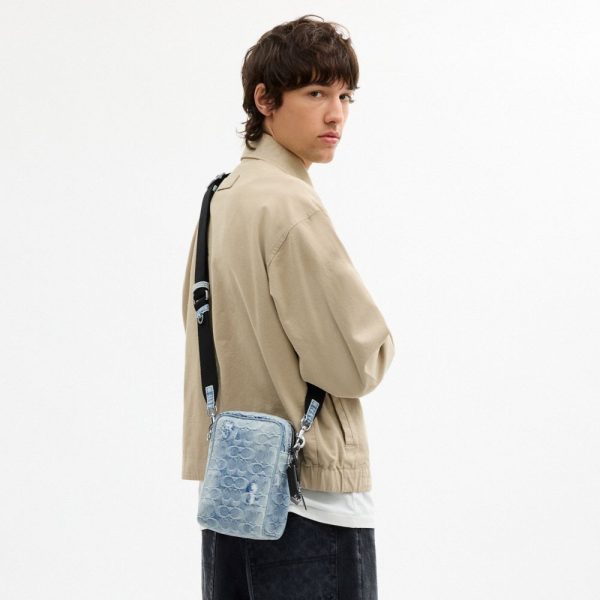 Coach Outlet Tristan Crossbody Bag 14 In Loved Signature Denim With Charms - Preorder