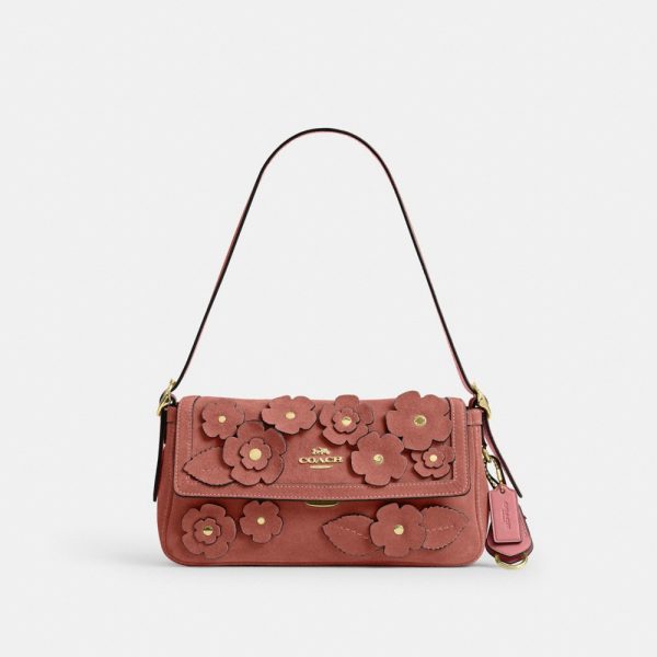 Coach Outlet Etta Small Flap Shoulder Bag With Floral Applique - Preorder