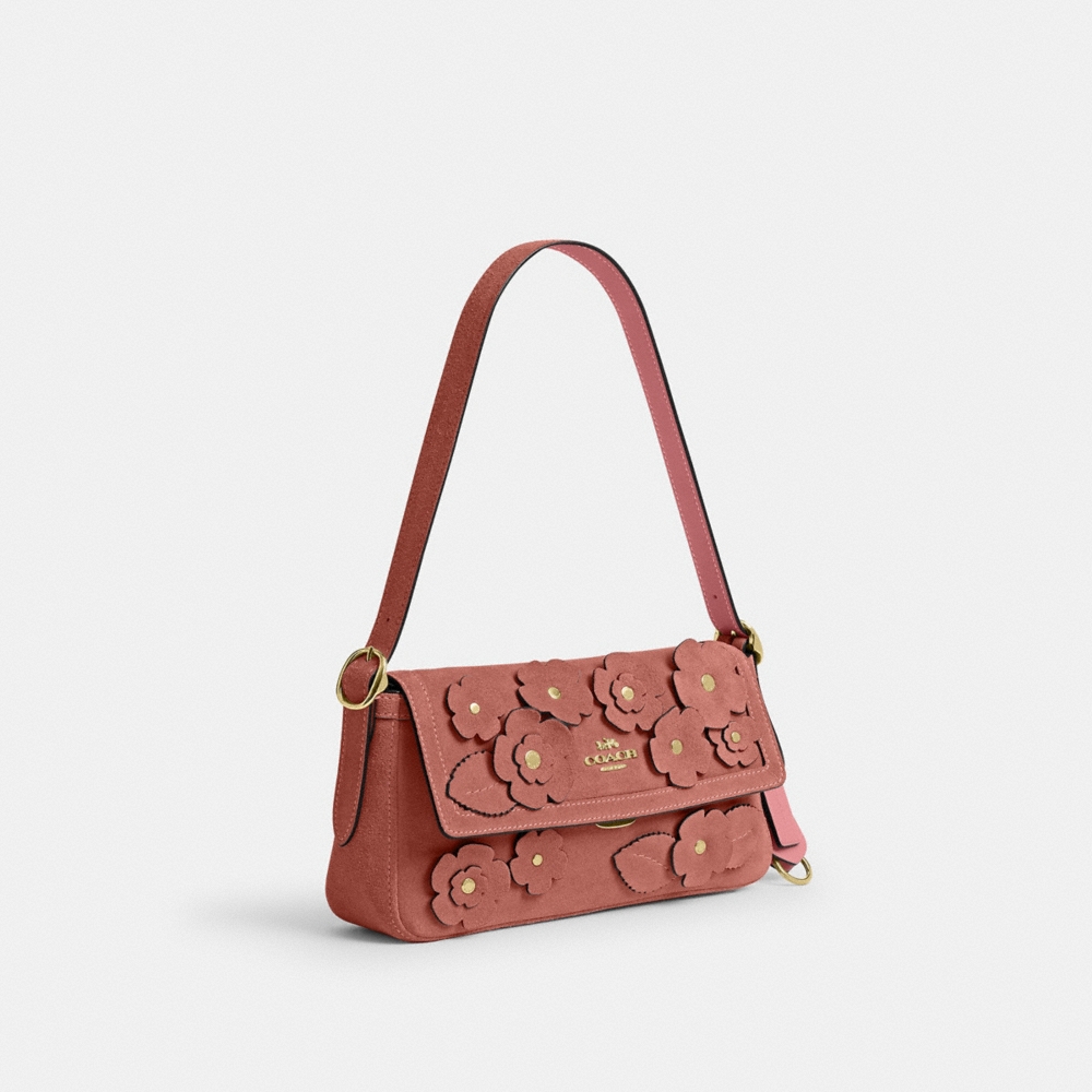 Coach Outlet Etta Small Flap Shoulder Bag With Floral Applique - Preorder