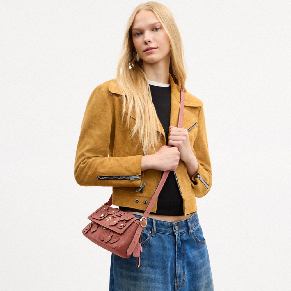 Coach Outlet Etta Small Flap Shoulder Bag With Floral Applique - Preorder