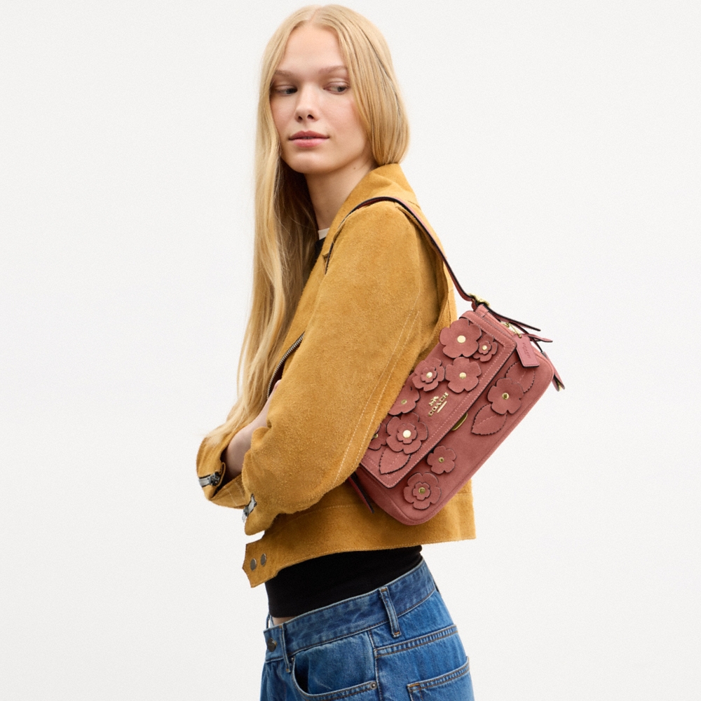 Coach Outlet Etta Small Flap Shoulder Bag With Floral Applique - Preorder