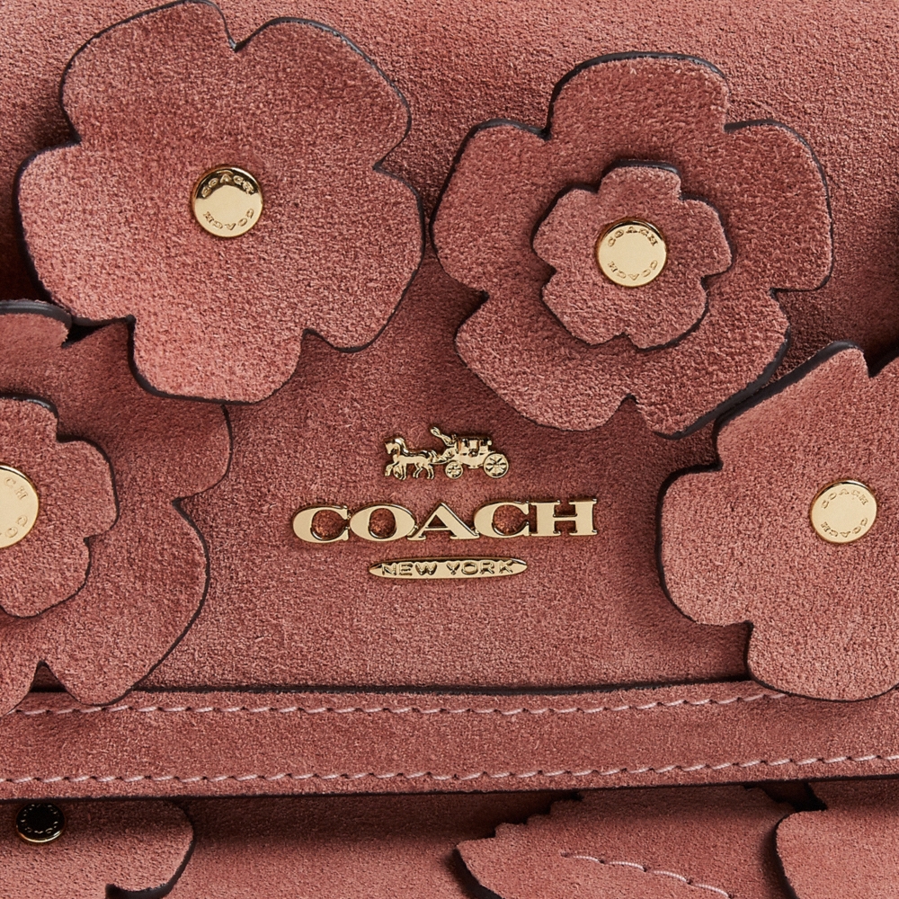 Coach Outlet Etta Small Flap Shoulder Bag With Floral Applique - Preorder