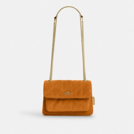 Coach Outlet Elodie Crossbody Bag 18 With Quilting - Preorder — Brass/Marigold