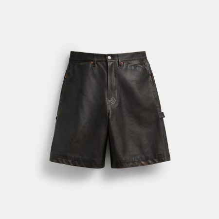 Coach Outlet Coach | Brain Dead Loved Leather Shorts - Preorder — Black