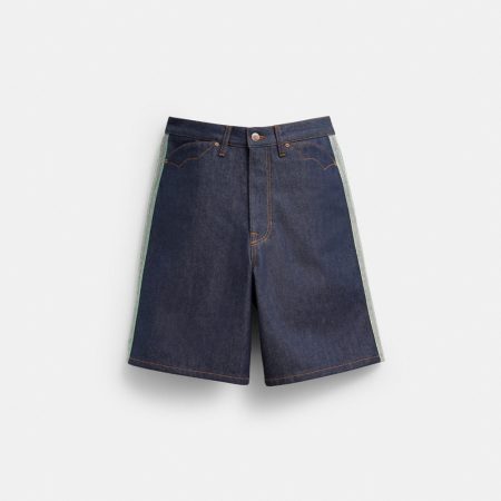 Coach Outlet Coach | Brain Dead Denim Shorts In Recycled Cotton - Preorder — Dark Blue