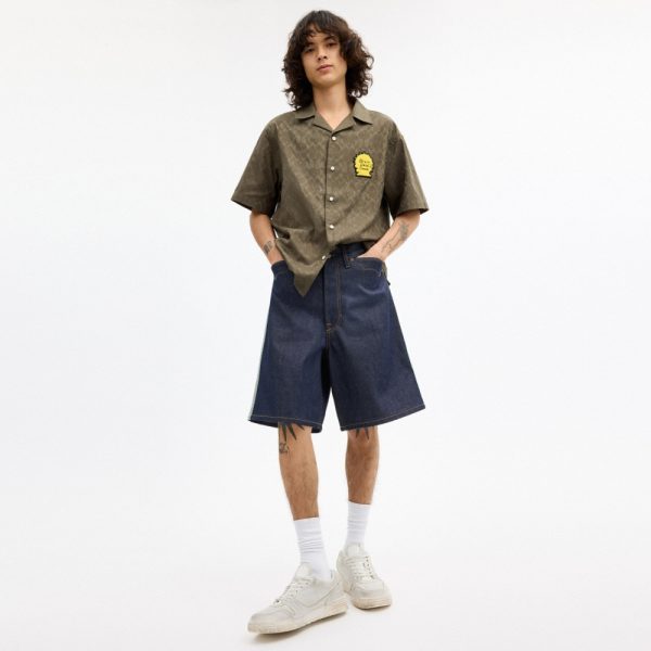 Coach Outlet Coach | Brain Dead Denim Shorts In Recycled Cotton - Preorder