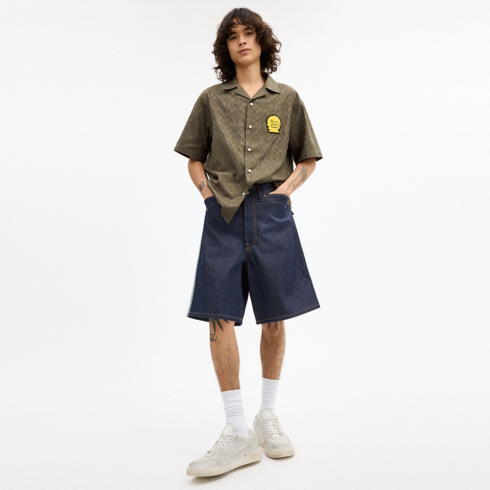 Coach Outlet Coach | Brain Dead Denim Shorts In Recycled Cotton - Preorder