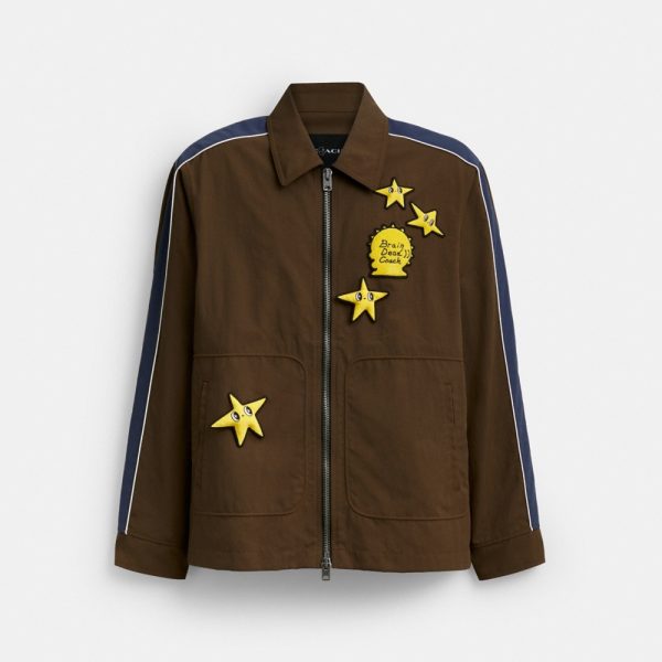 Coach Outlet Coach | Brain Dead Nylon Racer Jacket In Recycled Polyamide - Preorder