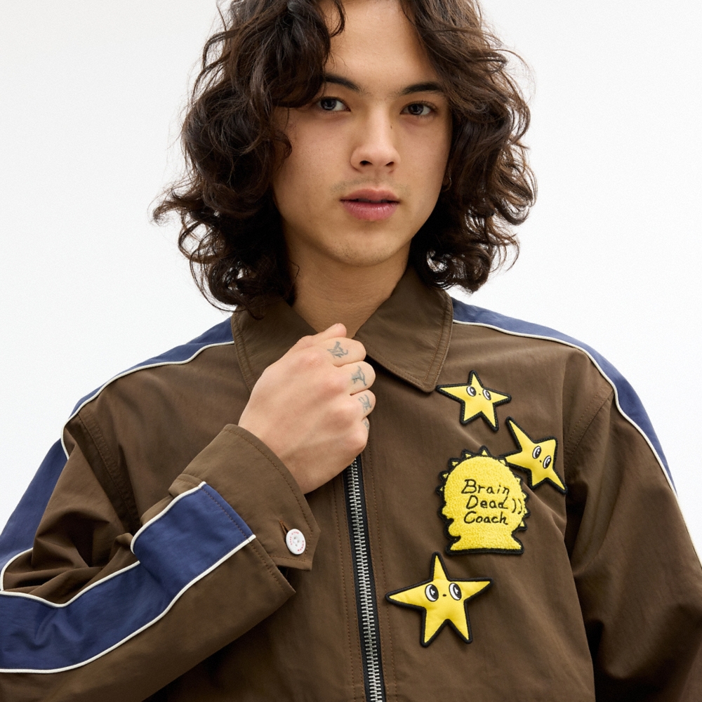 Coach Outlet Coach | Brain Dead Nylon Racer Jacket In Recycled Polyamide - Preorder