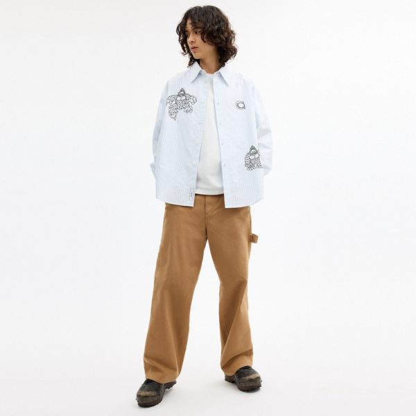 Coach Outlet Coach | Brain Dead Signature Long Sleeve Button Up Shirt - Preorder