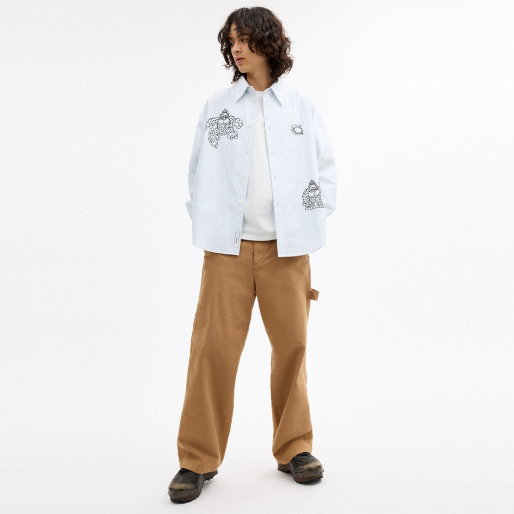 Coach Outlet Coach | Brain Dead Signature Long Sleeve Button Up Shirt - Preorder