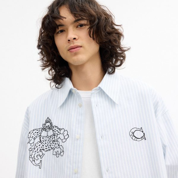 Coach Outlet Coach | Brain Dead Signature Long Sleeve Button Up Shirt - Preorder