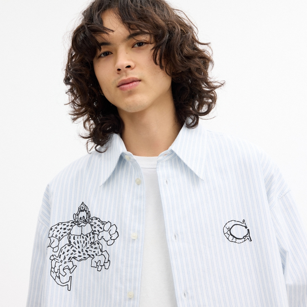 Coach Outlet Coach | Brain Dead Signature Long Sleeve Button Up Shirt - Preorder