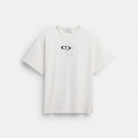 Coach Outlet Coach | Brain Dead Head T-Shirt In Organic Cotton - Preorder — White
