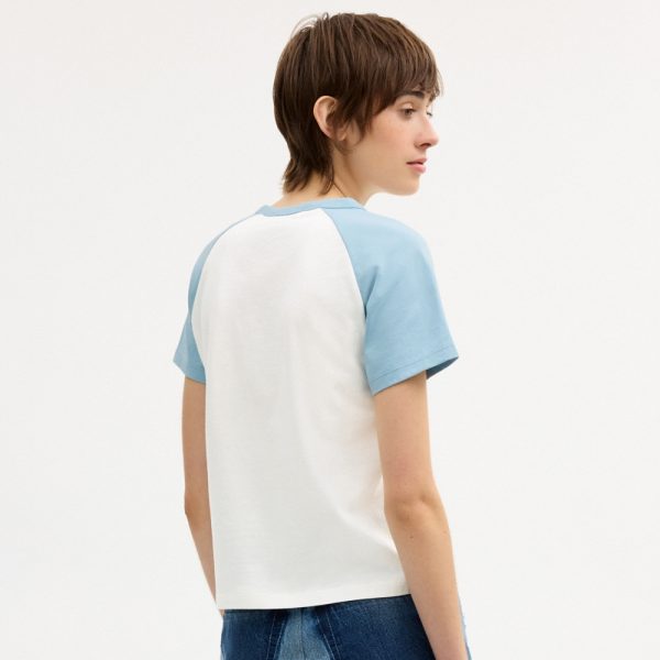 Coach Outlet Gingham Sporty Raglan T-Shirt In Organic Cotton - Preorder