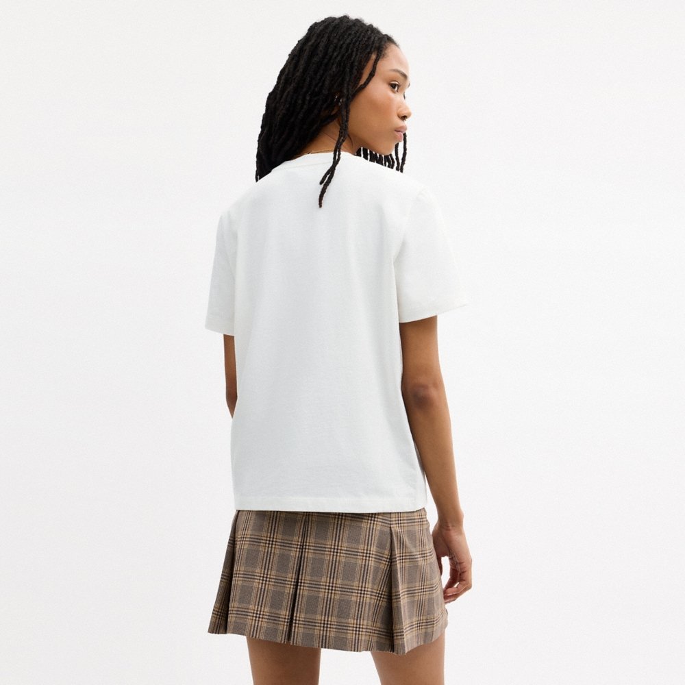 Coach Outlet Signature Square Bow Classic T-Shirt In Organic Cotton - Preorder