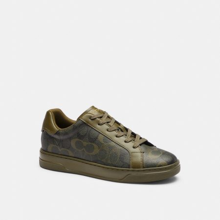 Coach Outlet High Line Sneaker In Signature Camo Print - Preorder — Camo/Olive