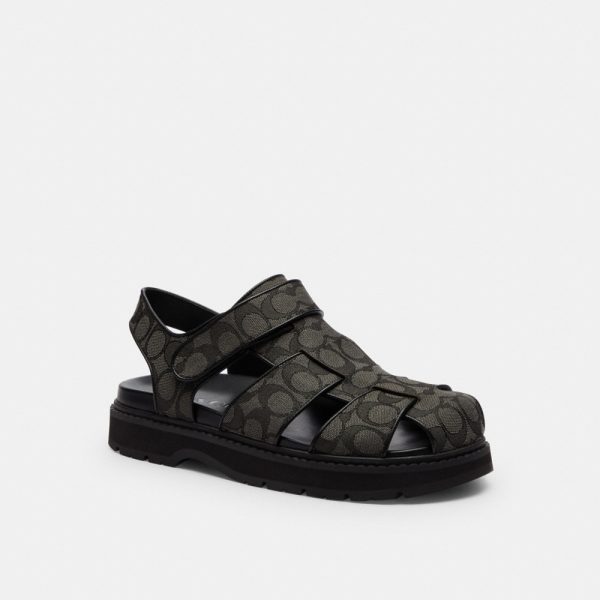 Coach Outlet Fisherman Sandal In Signature Jacquard - Preorder