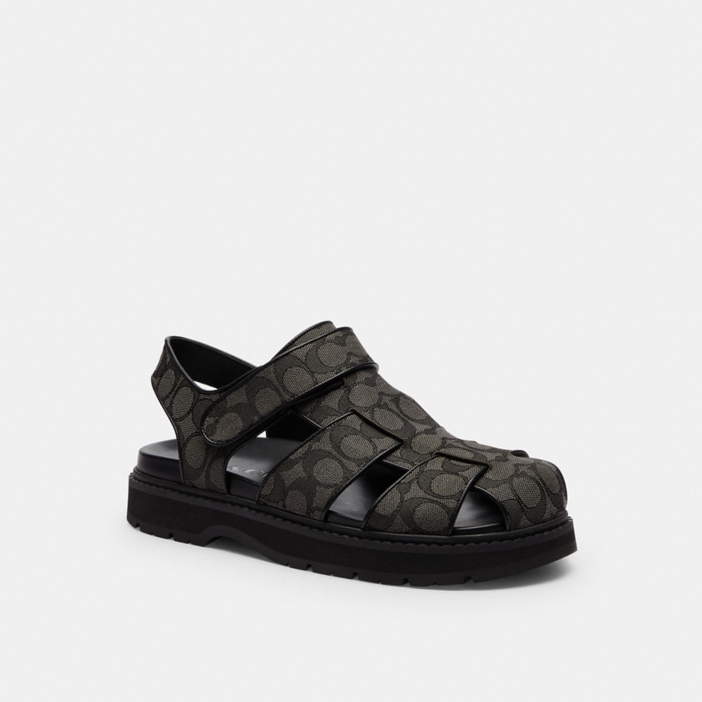 Coach Outlet Fisherman Sandal In Signature Jacquard - Preorder