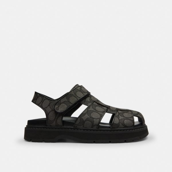 Coach Outlet Fisherman Sandal In Signature Jacquard - Preorder