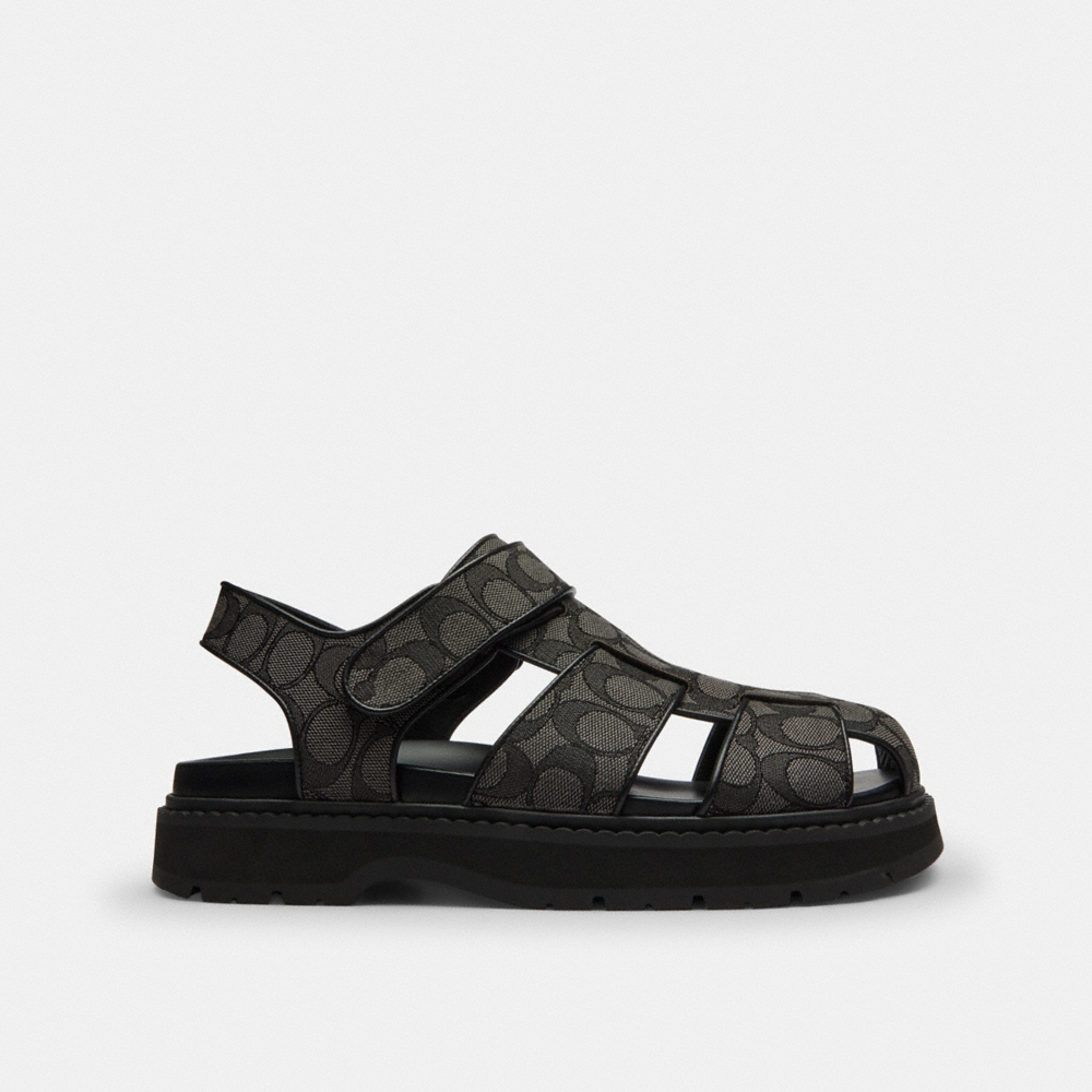 Coach Outlet Fisherman Sandal In Signature Jacquard - Preorder