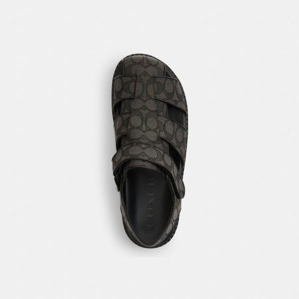 Coach Outlet Fisherman Sandal In Signature Jacquard - Preorder