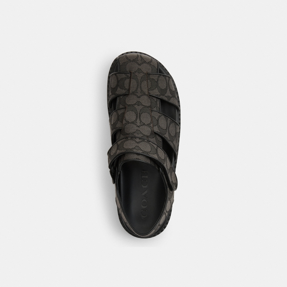 Coach Outlet Fisherman Sandal In Signature Jacquard - Preorder