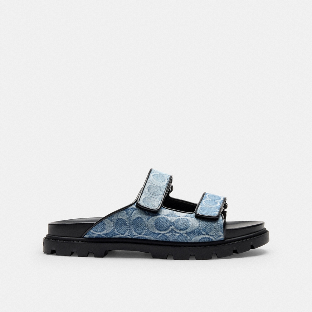 Coach Outlet Double Banded Sandal In Signature Denim - Preorder