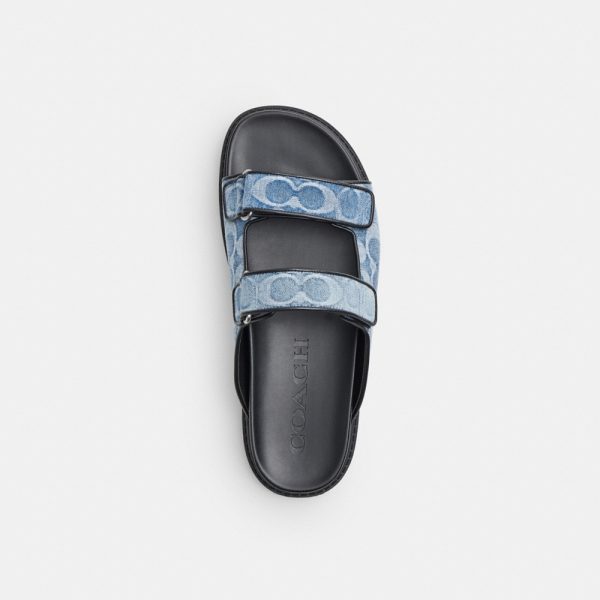 Coach Outlet Double Banded Sandal In Signature Denim - Preorder