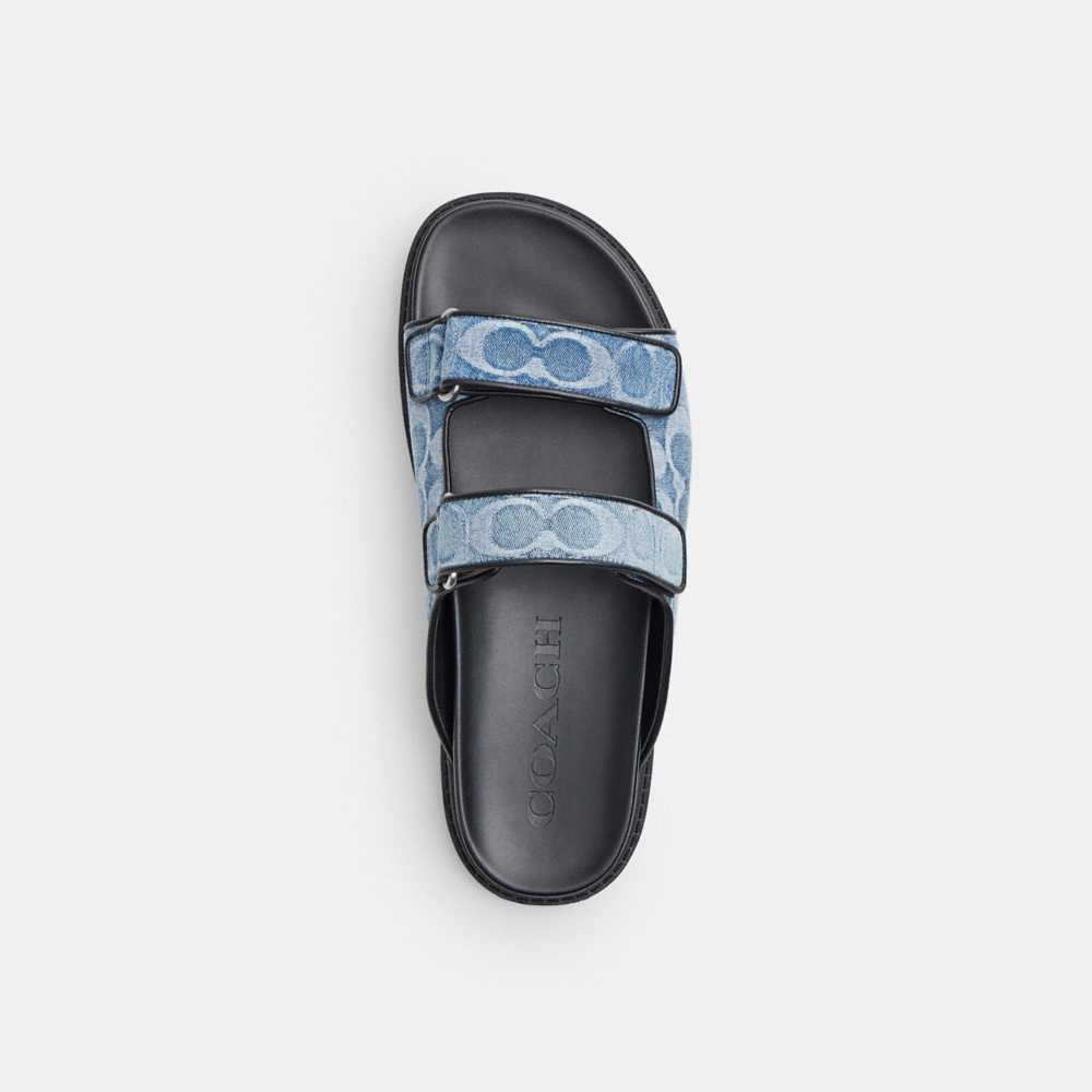 Coach Outlet Double Banded Sandal In Signature Denim - Preorder