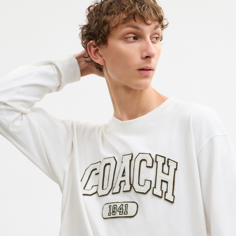 Coach Outlet Sporty Relaxed Long Sleeve T-Shirt In Organic Cotton - Preorder