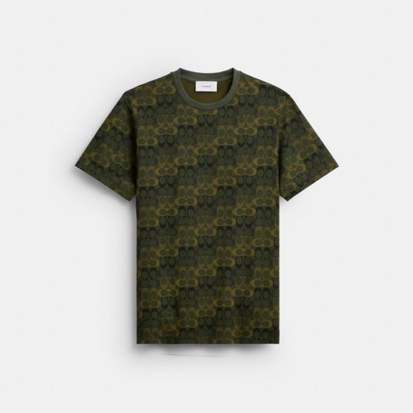 Coach Outlet Camo Signature Classic T-Shirt In Organic Cotton - Preorder