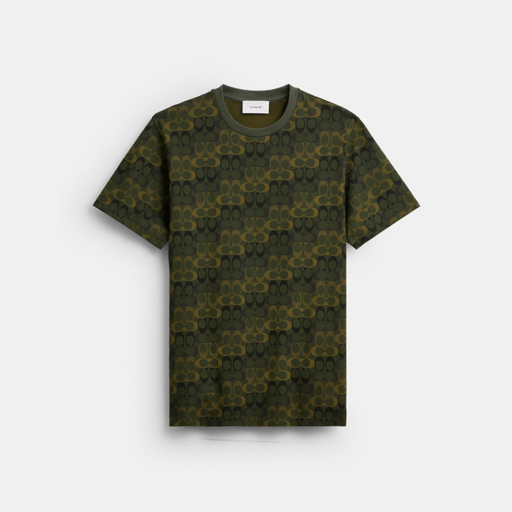 Coach Outlet Camo Signature Classic T-Shirt In Organic Cotton - Preorder