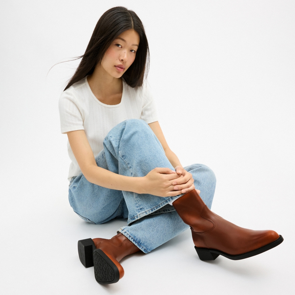 Coach Pointed Toe Bootie In Loved Leather - Preorder
